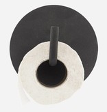 House Doctor Toiletrolhouder 'text', 12cm zwart metaal