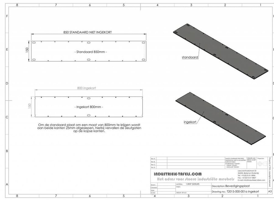 Handgemaakt Industrieel tafelonderstel U tafelpoot Zwaar