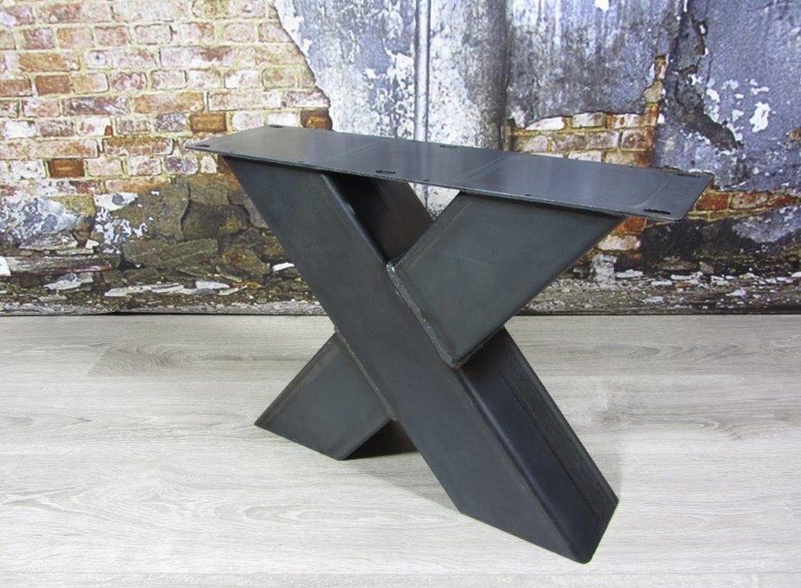 Handgemaakte industriele Salontafel poten model X Zwaar