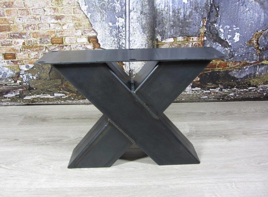 Handgemaakte industriele Salontafel poten model X Zwaar