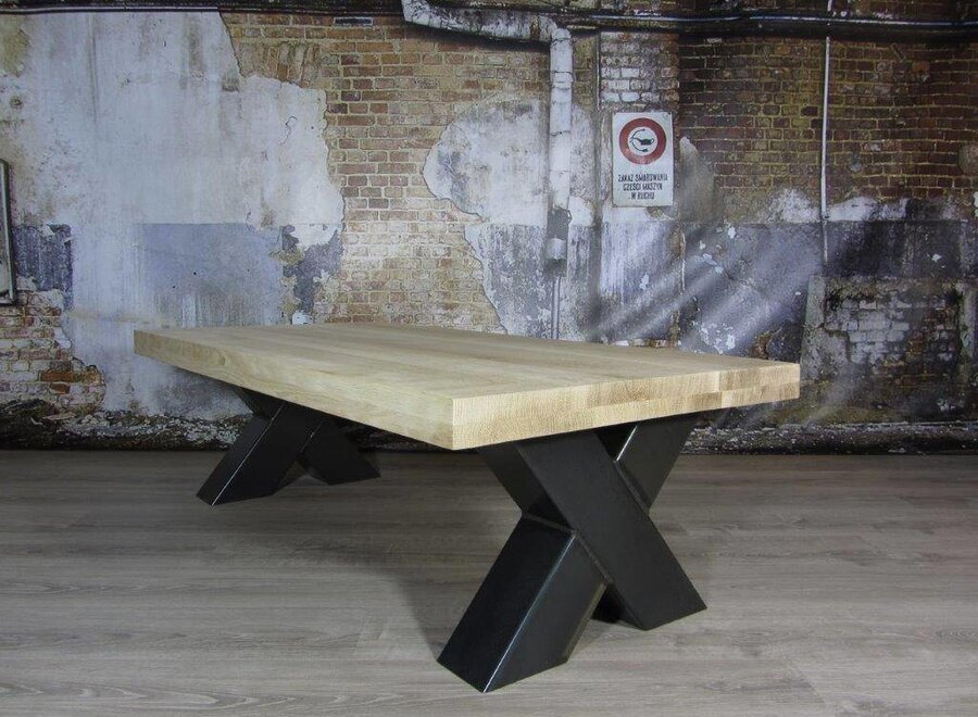 Handgemaakte industriele Salontafel poten model X Zwaar