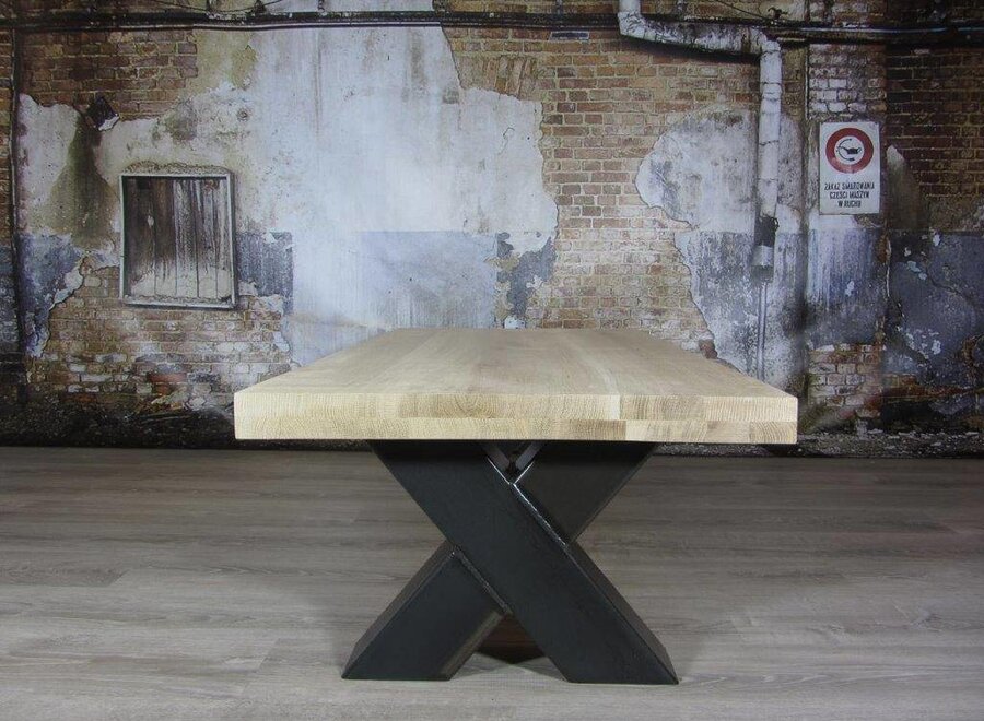Handgemaakte industriele Salontafel poten model X Zwaar