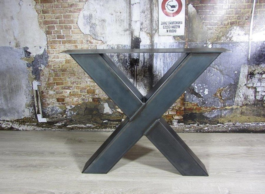 Handgemaakt industrieel tafelonderstel X poot Zwaar (kruispoot)