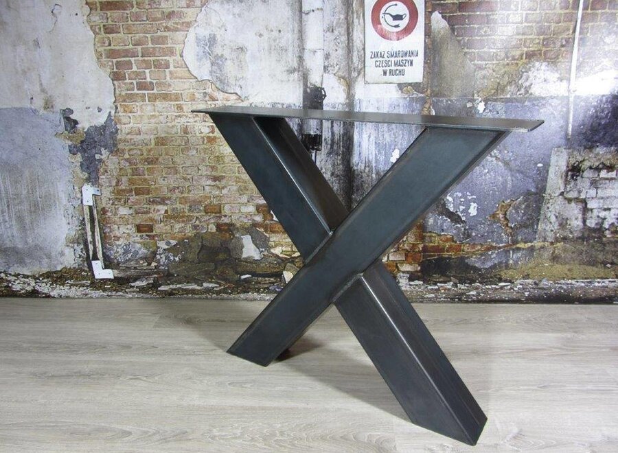 Handgemaakt industrieel tafelonderstel X poot Zwaar (kruispoot)