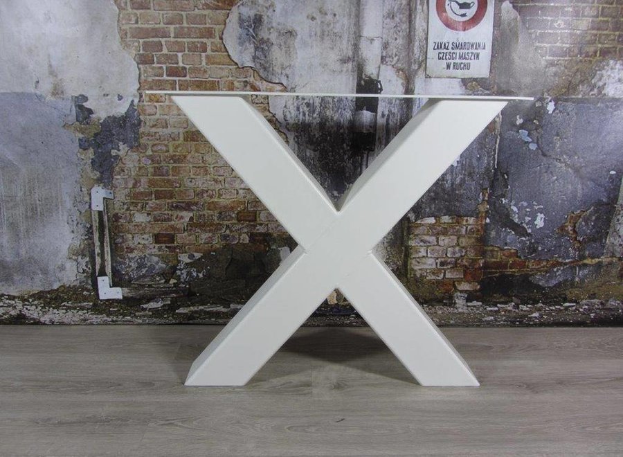 Tafelonderstel model X Kruispoot WIT Zwaar