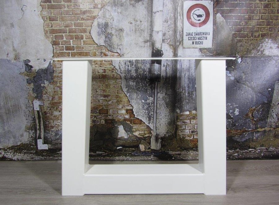 Handgemaakt industrieel tafelonderstel Trapezium poot Zwaar WIT