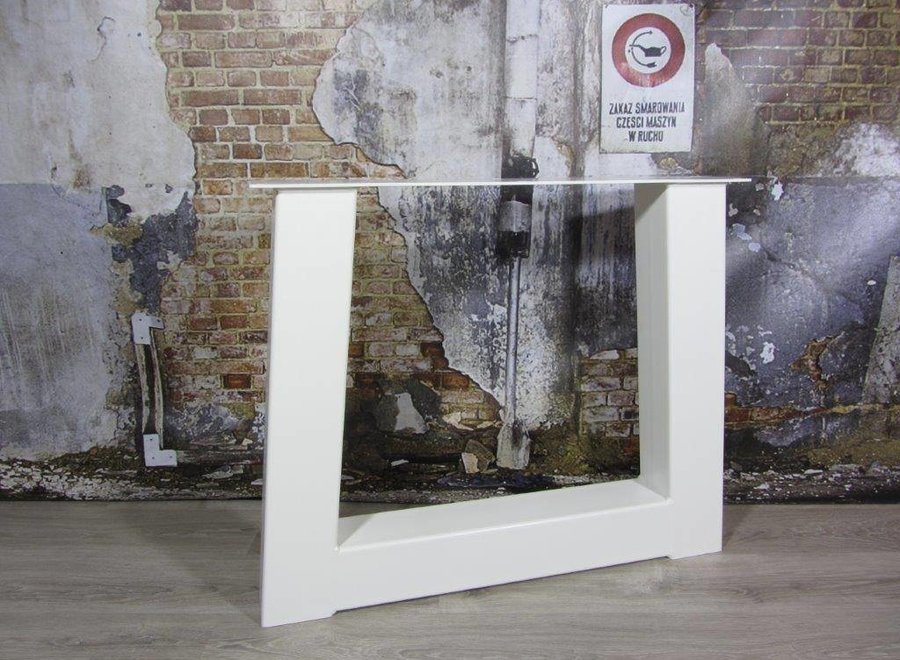 Handgemaakt industrieel tafelonderstel Trapezium poot Zwaar WIT