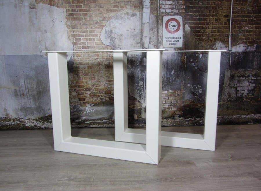 Handgemaakt Industrieel tafelonderstel U tafelpoot Zwaar WIT