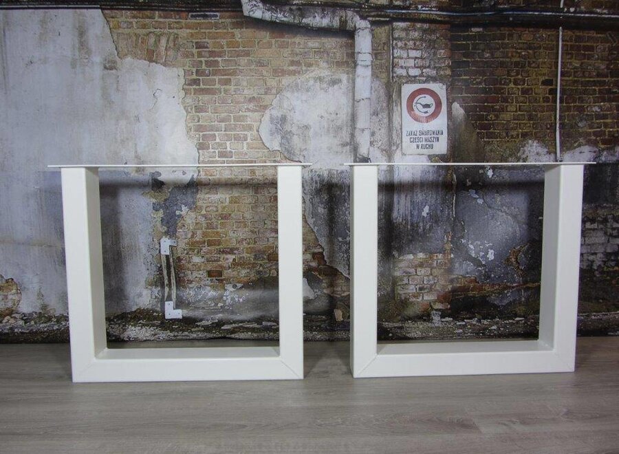 Handgemaakt Industrieel tafelonderstel U tafelpoot Zwaar WIT