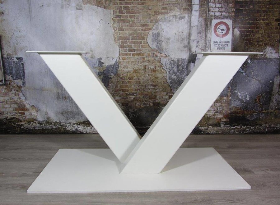 handgemaakt Industrieel tafelonderstel V poot Zwaar WIT