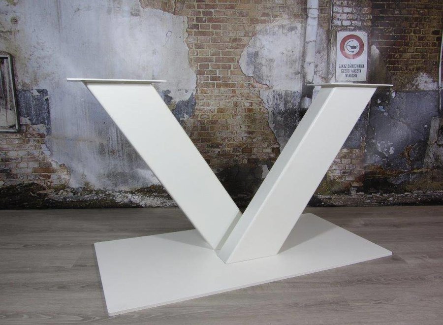 handgemaakt Industrieel tafelonderstel V poot Zwaar WIT