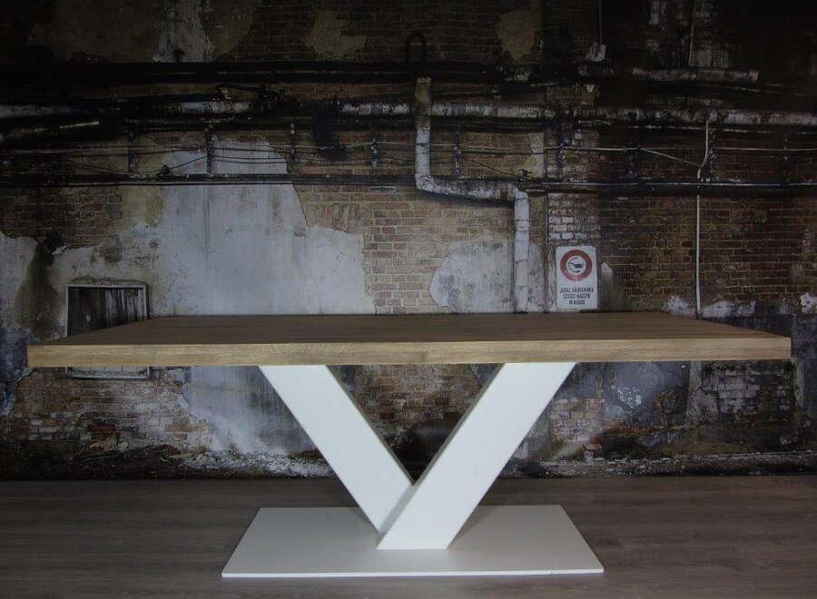 handgemaakt Industrieel tafelonderstel V poot Zwaar WIT