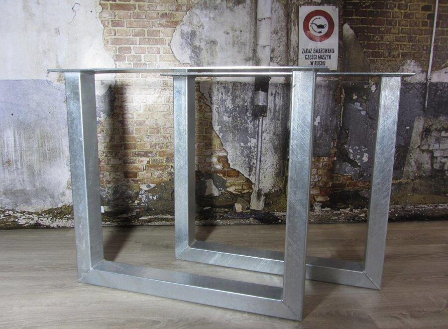 Handgemaakt Industrieel tafelonderstel U tafelpoot standaard- VERZINKT