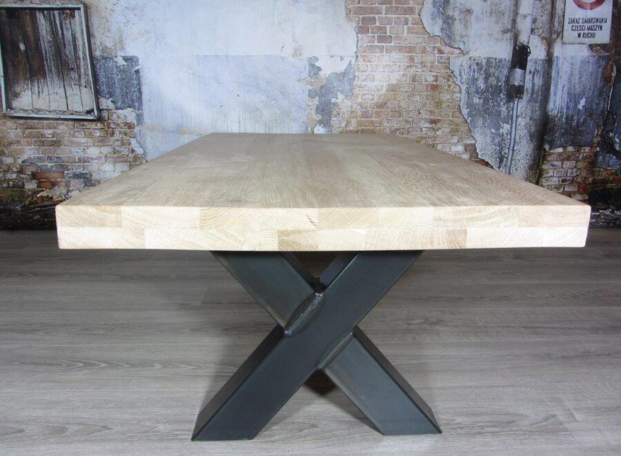 Handgemaakte industriele Salontafel poten model X standaard