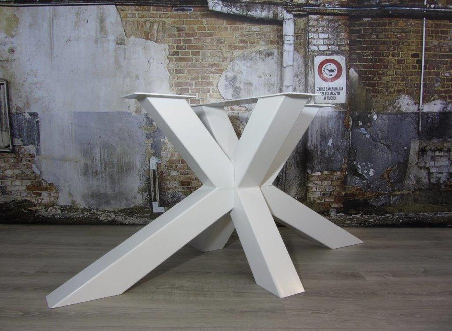 Handgemaakt industrieel tafelonderstel Matrix tafelpoot Zwaar Wit