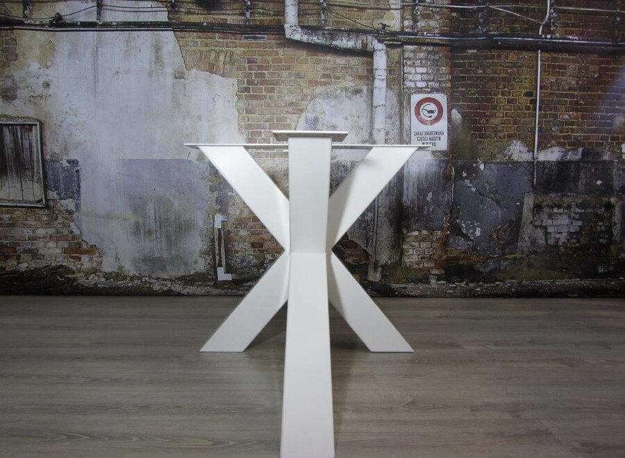 Handgemaakt industrieel tafelonderstel Matrix tafelpoot Zwaar Wit