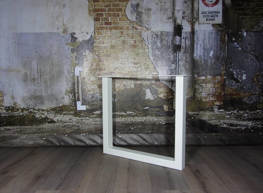 Handgemaakte Industriele tafelpoten model U Standaard WIT