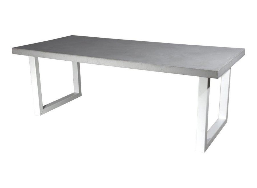 Betonnen tafel met zware witte U poten