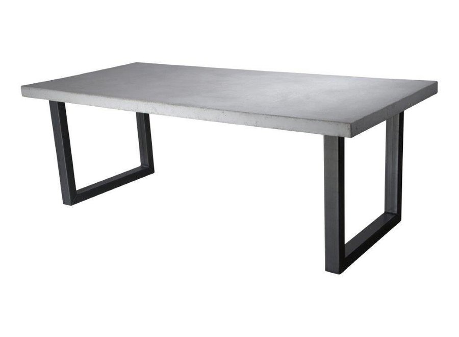 Betonnen tafel met standaard stalen U poten