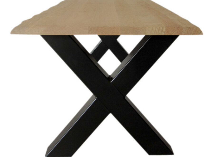 Handgemaakt industrieel tafelonderstel X poot Zwaar (kruispoot) ZWART