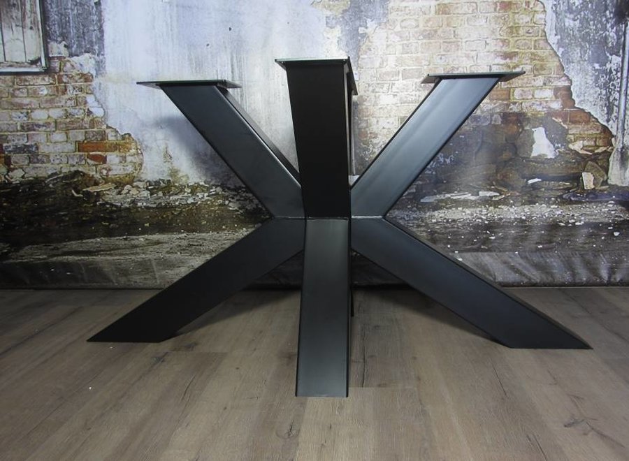 Handgemaakt industrieel tafelonderstel Matrix tafelpoot Zwaar Zwart