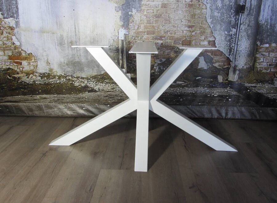 Handgemaakt industrieel tafelonderstel Matrix 8x8 tafelpoot WIT