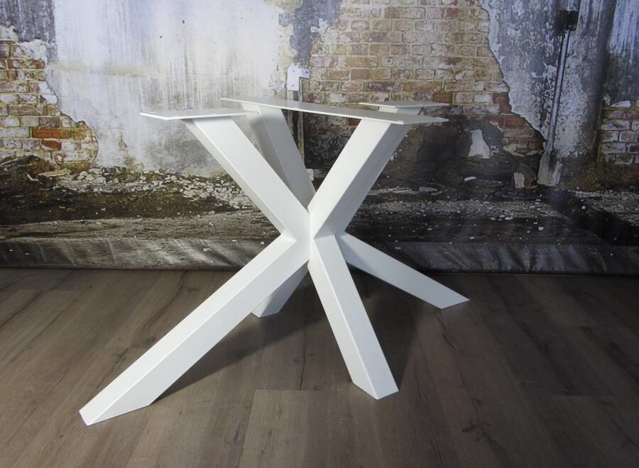 Handgemaakt industrieel tafelonderstel Matrix 8x8 tafelpoot WIT