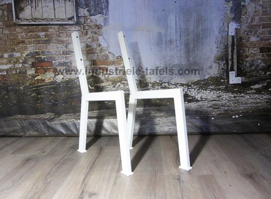 Losse industriele bankpoot met leuning WIT