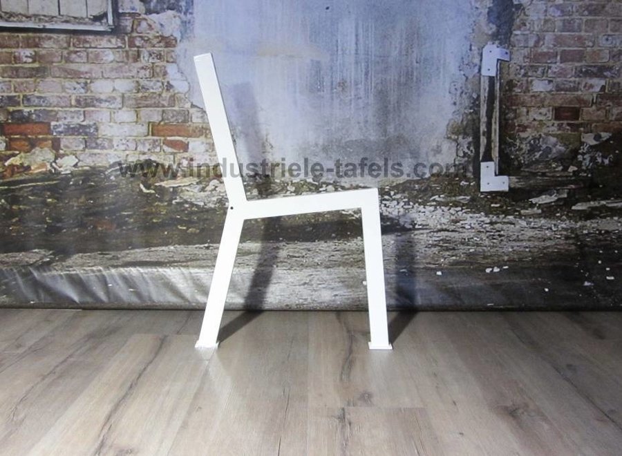 Losse industriele bankpoot met leuning WIT