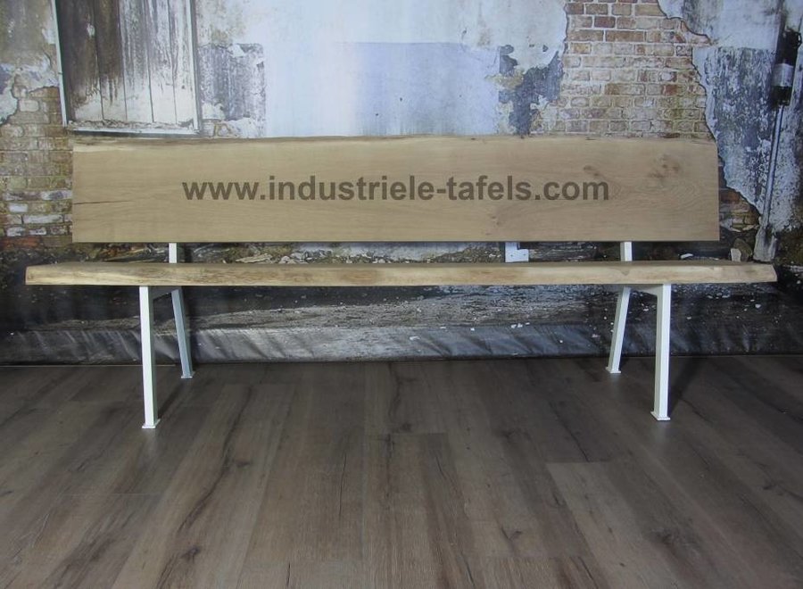 Losse industriele bankpoot met leuning WIT