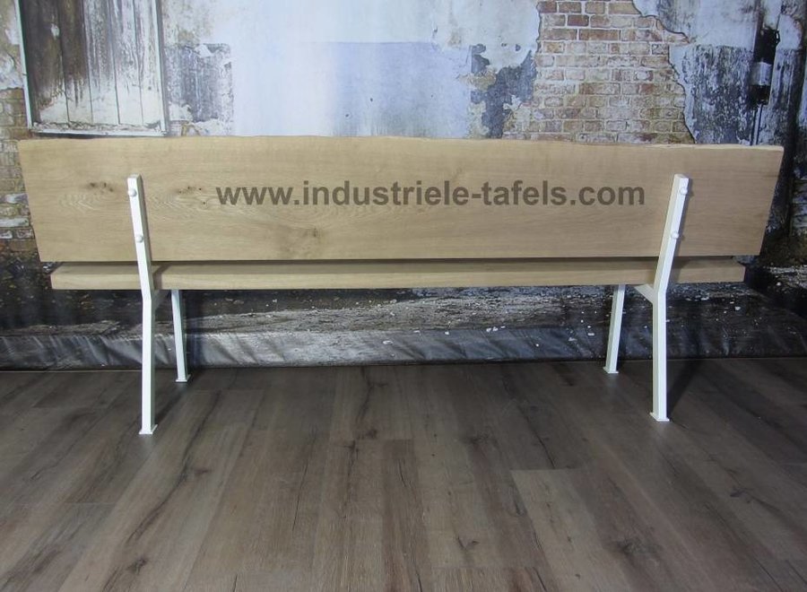 Losse industriele bankpoot met leuning WIT