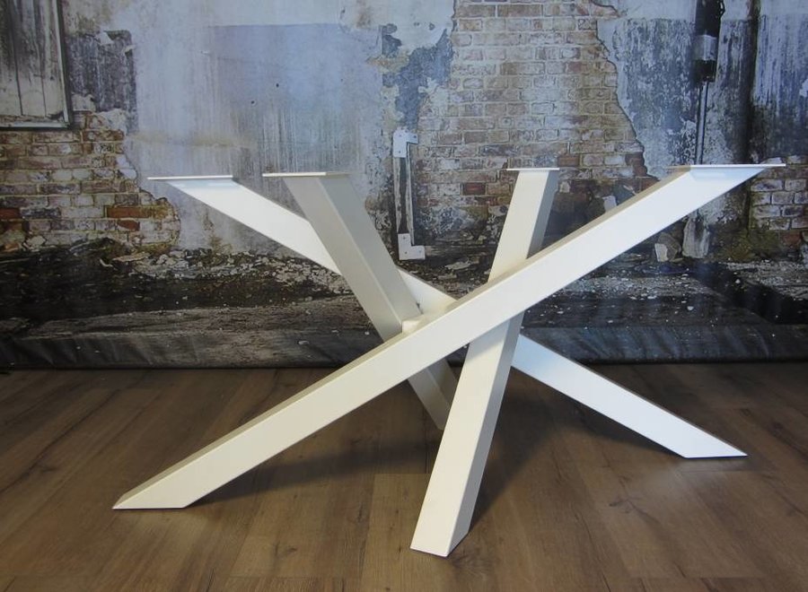 Handgemaakt industrieel tafelonderstel Twist 8x8 tafelpoot WIT