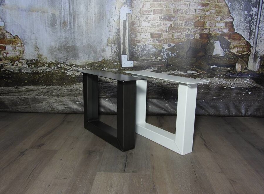 Handgemaakt industrieel salontafel onderstel U poot Standaard WIT