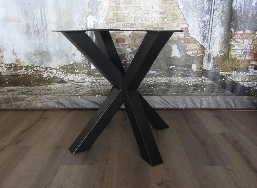 Tafelonderstel dubbele kruispoot mat ZWART