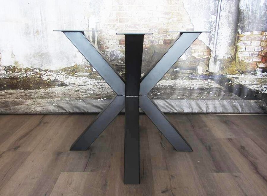 Tafelonderstel dubbele kruispoot mat ZWART