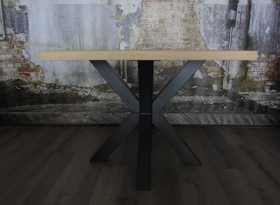 Tafelonderstel dubbele kruispoot mat ZWART