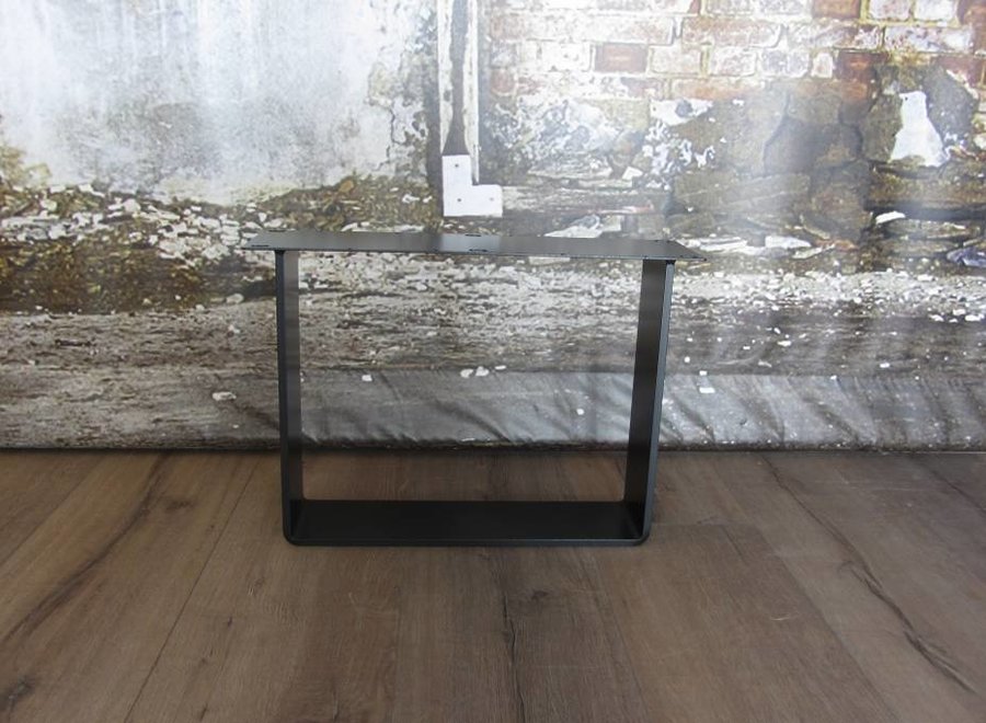 Handgemaakt industrieel salontafel onderstel Strip poot Zwaar mat zwarte coating