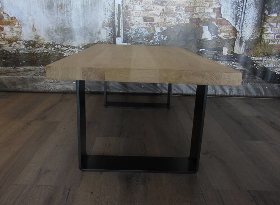 Handgemaakt industrieel salontafel onderstel Strip poot Zwaar mat zwarte coating