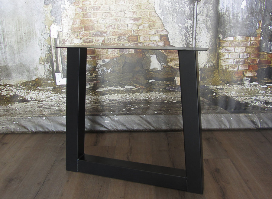 Handgemaakt Industrieel tafelonderstel Trapezium poot Standaard zwart