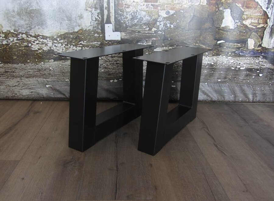 Handgemaakte Industriele Salontafel poten Model Trapezium Standaard zwart
