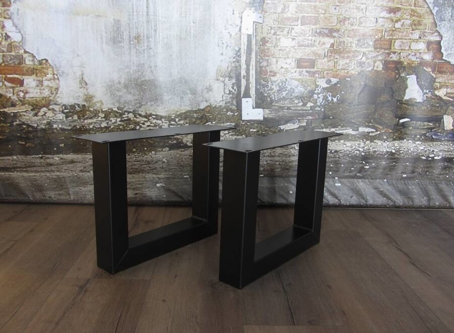 Handgemaakt industrieel salontafel onderstel U poot Standaard zwart