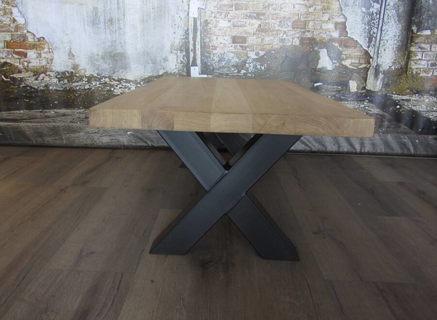Handgemaakte industriele Salontafel poten model X standaard zwart