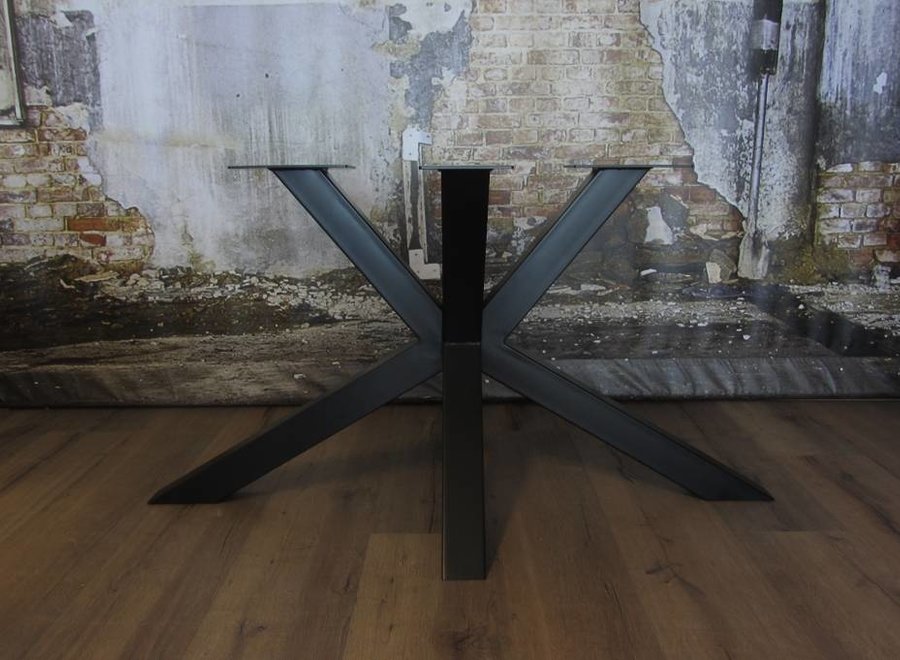 Handgemaakt industrieel tafelonderstel Matrix 8x8 tafelpoot zwart