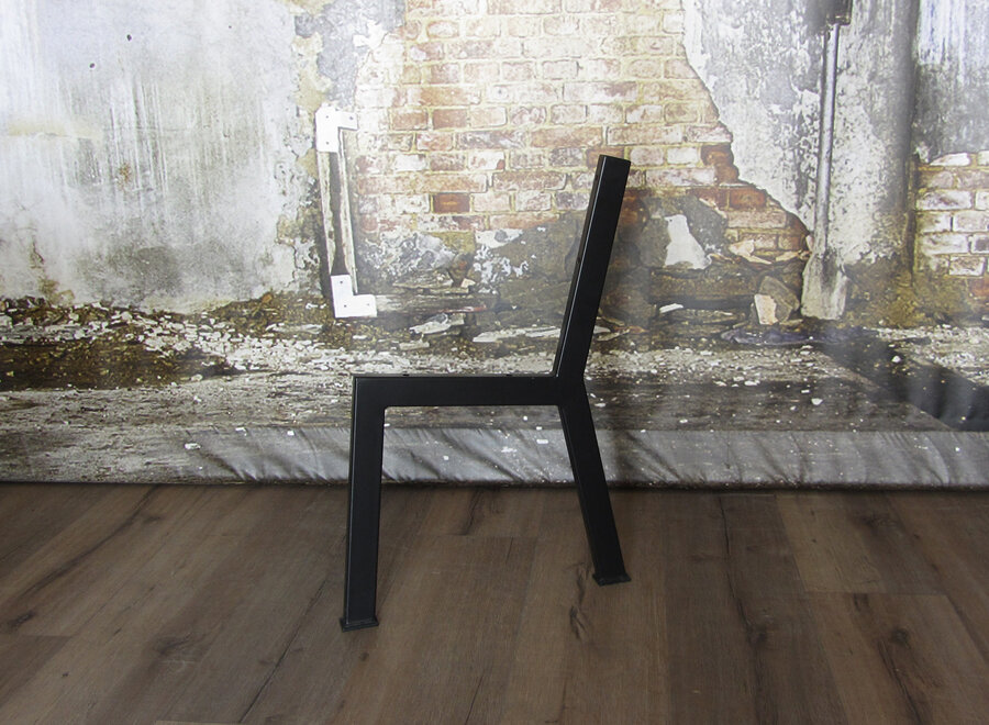 Losse industriele bankpoot met leuning zwart