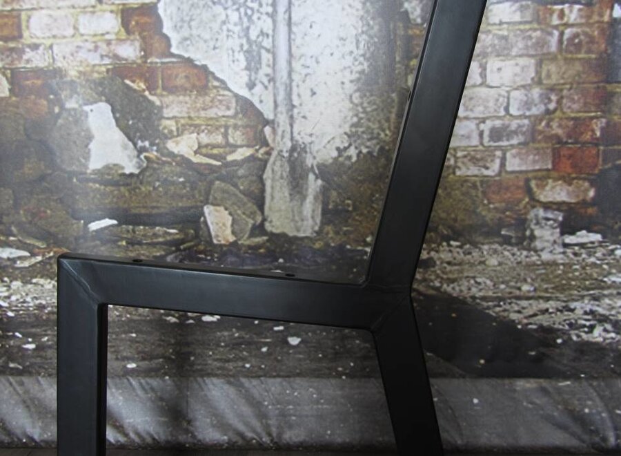 Losse industriele bankpoot met leuning zwart