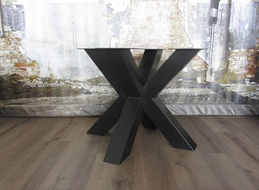 Tafelonderstel dubbele kruispoot Zwaar mat ZWART