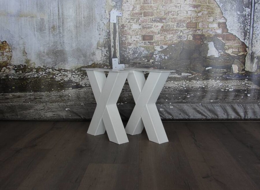 Losse industriele bankpoot model X wit