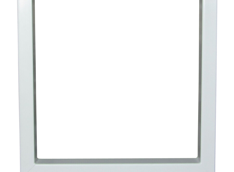 Industriële tafel voorzien van standaard U tafelpoten en eiken tafelblad