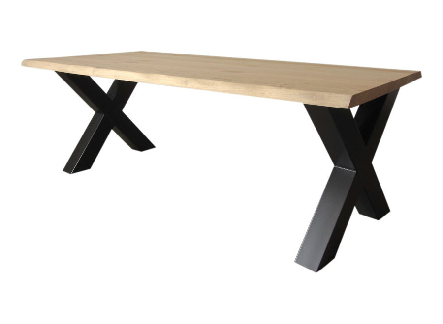 Industriële tafel met X tafelpoten