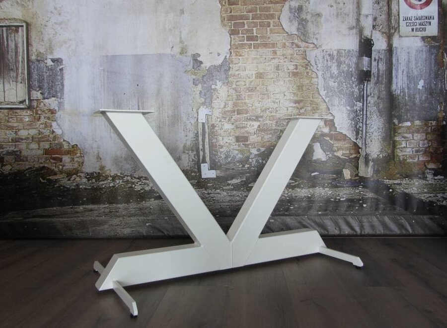 handgemaakt Industrieel tafelonderstel V poot wit
